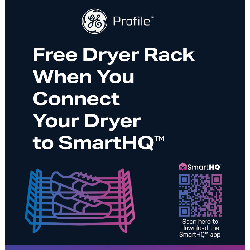 GE Profile ENERGY STAR® 7.3 cu. ft. Capacity Smart Electric Dryer with Steam and Washer Link, Electric