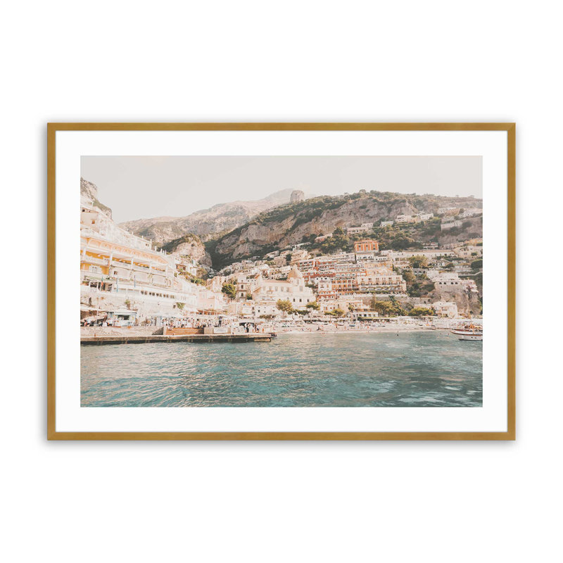 Coastal Splendor, impression roulée, sans cadre, Cadre simple en or poli, H 13,25 po x l 17,25 po x P 1,25 po