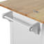 Îlot de cuisine blanc avec bureau pliable et options de rangement, porte-serviettes, tiroir, tablette coulissante, roulettes de taille moyenne-710121035