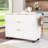 Rolling Kitchen Island with Drop Leaf, Power Outlet, Faux Marble Top and Adjustable Shelves-1640453256