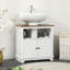 Armoire de salle de bain sous le lavabo Farmhouse, armoire de rangement avec portes doubles