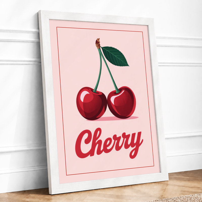 Cherry Typography Modern - Print, A3 - 42.0 x 29.7 cm, White