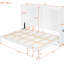 Grand lit mural blanc, un meuble peu encombrant pour toutes les pièces avec des caractéristiques faciles à utiliser: chambre d'amis, bureau à domicile ou salle de sport, aucun sommier requis
