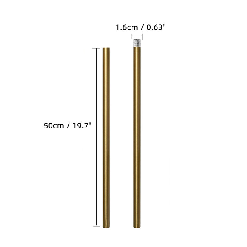Chandelier Extension Rod 19.7" and 19.7", Gold