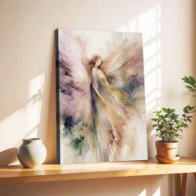 Affiche sur toile représentant un ange gardien, art mural religieux, aquarelle abstraite d'un ange, affiche encadrée