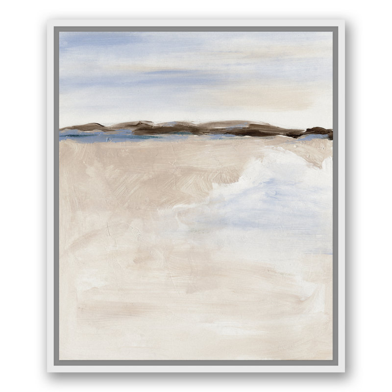 Doux paysage abstrait - peinture sur toile, H 25,75 po x l 21,75 po x P 1,75 po, Toile à cadre flottant blanc
