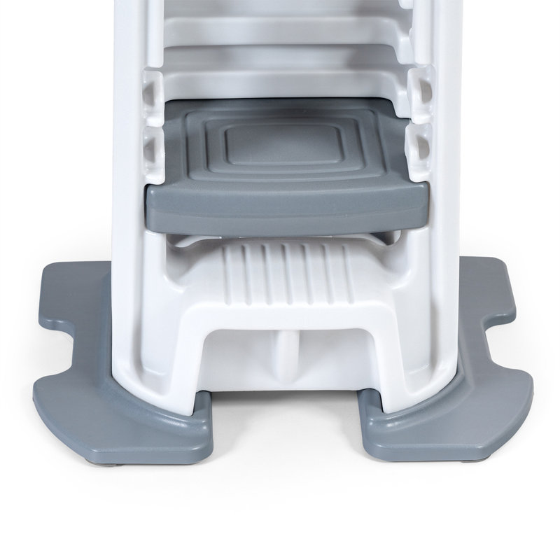 White Adjustable Plastic Toddler Step Stool with Safety Sides