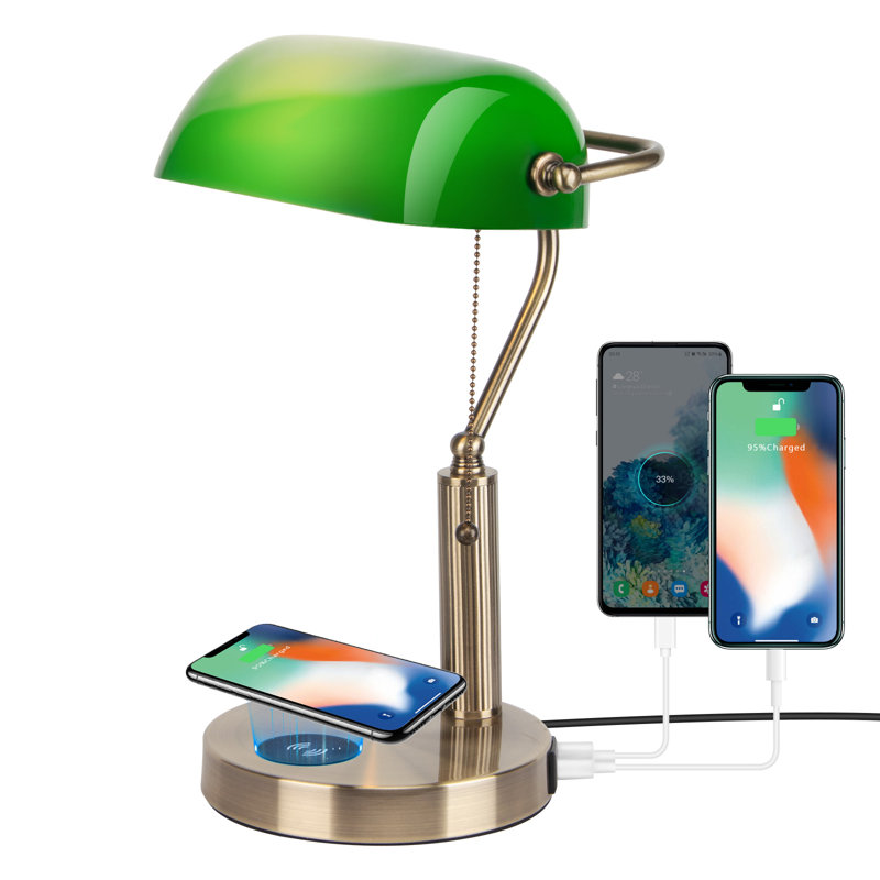 Metal USB Bankers Lamp