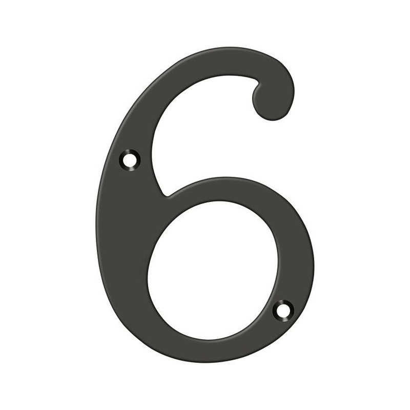House Number, 6, Oil-Rubber Bronze