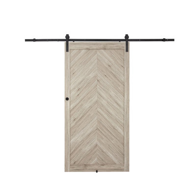Chevron Barn Door with Installation Hardware Kit