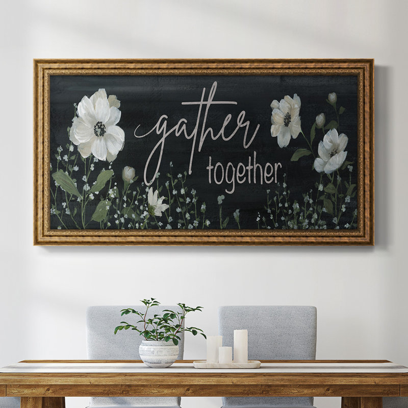 «Gather Together», peinture sur toile à cadre unique, H 21 po x l 37 po x P 1 po