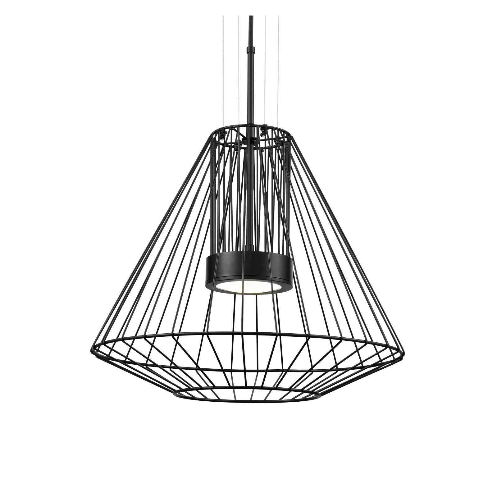 Arctic Single - Light Metal Dimmable LED Geometric Chandelier, 23" H x 20" W x 20" D