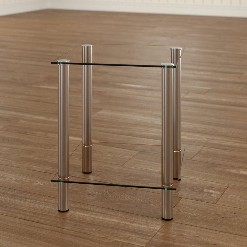 Matrix Glass Top End Table, Clear