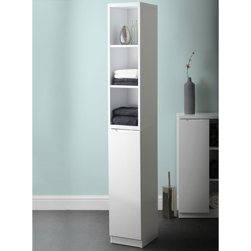 Keeling Freestanding Linen Cabinet, White