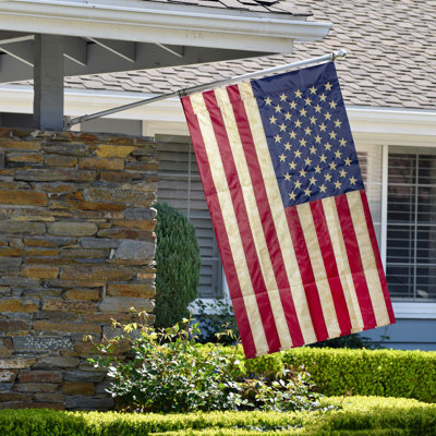 Embroidered Tea-Stained American Garden Flag