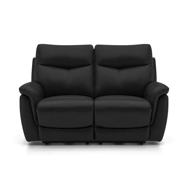Holland 2 Seater Static Recliner, Jet Black