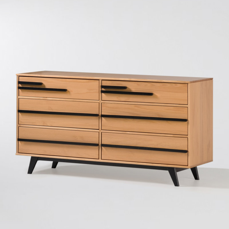 Karstynn Solid Wood 153cm W 6 - Drawer Chest of Drawers