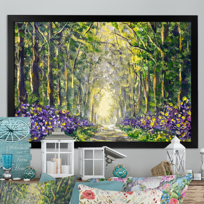 «Path To The Enchanted Forest III», reproduction encadrée sur toile, Cadre noir, H 8 po x l 12 po x P 1 po