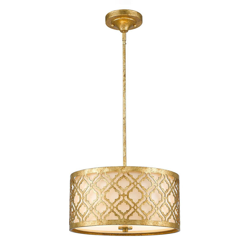 Remy 2 - Light Distressed Gold Drum Pendant