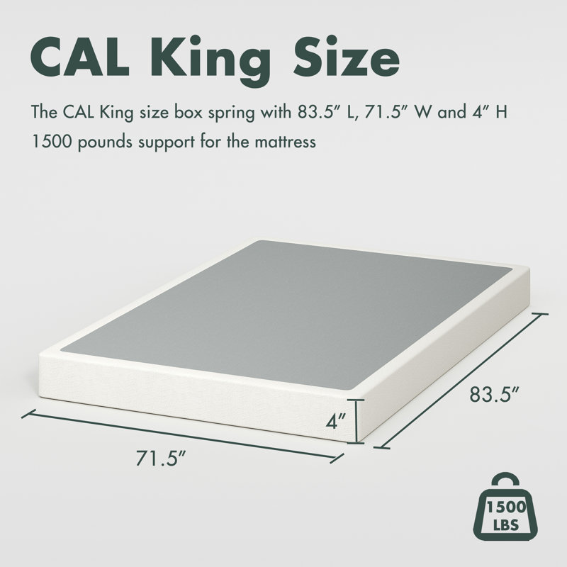 6-inch Reinforced Metal Mattress Foundation, Spring Box, Noise-Reducing  Anti-Slip Design, Removable Fabric Cover, Tool-Free Assembly
