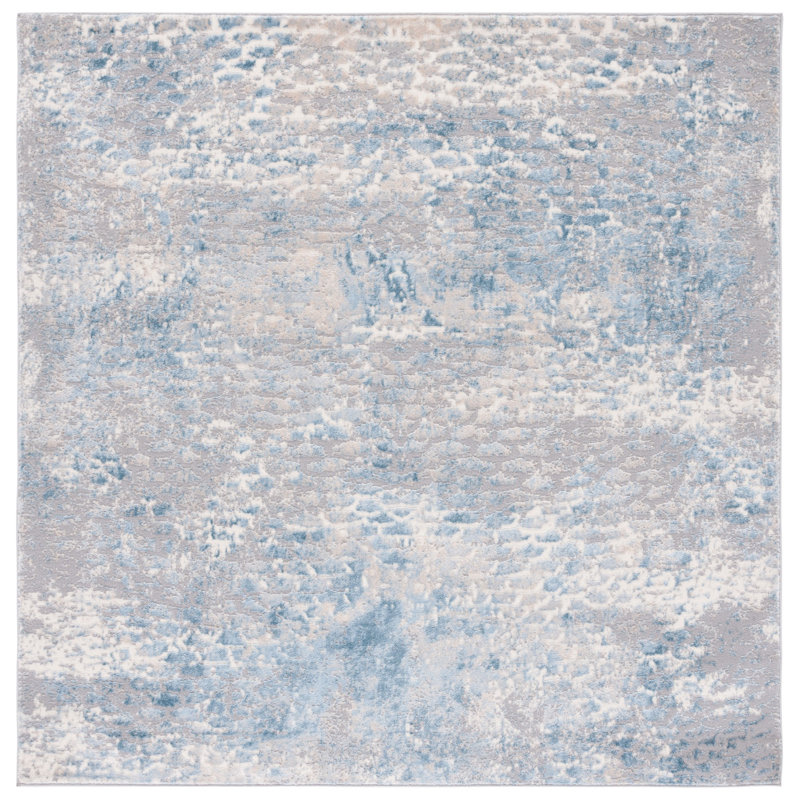 Tapis abstrait Lagoon Performance, Carré 6 pi 7 po