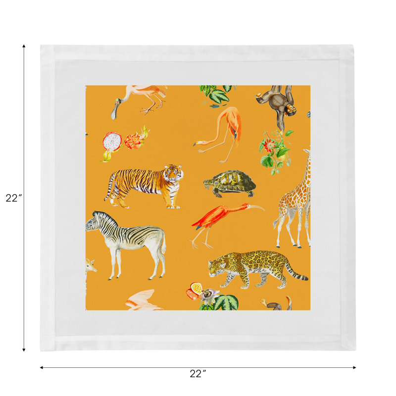 Exotix Cotton Sateen Dinner Napkins, Tangerine