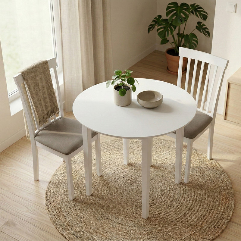 Ensemble de 2 chaises de salle à manger LITE, blanc, uni, hauteur 18,5 po, velours gris