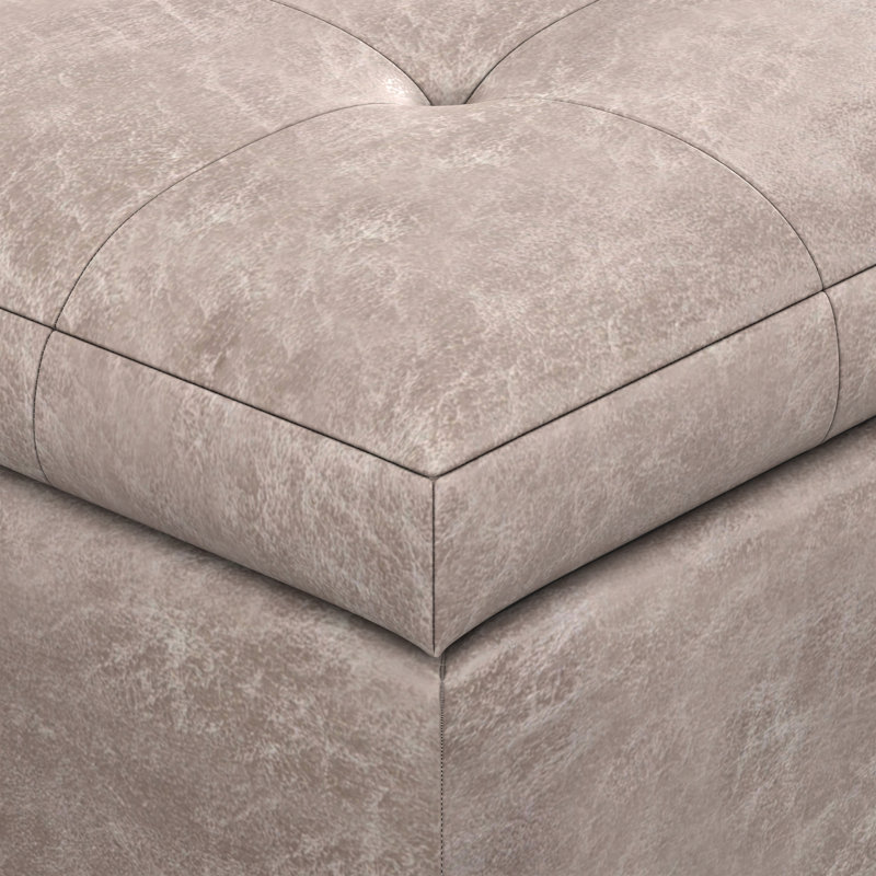 Banc repose-pieds avec rangement caché Cosmopolitan, Taupe gris vieilli