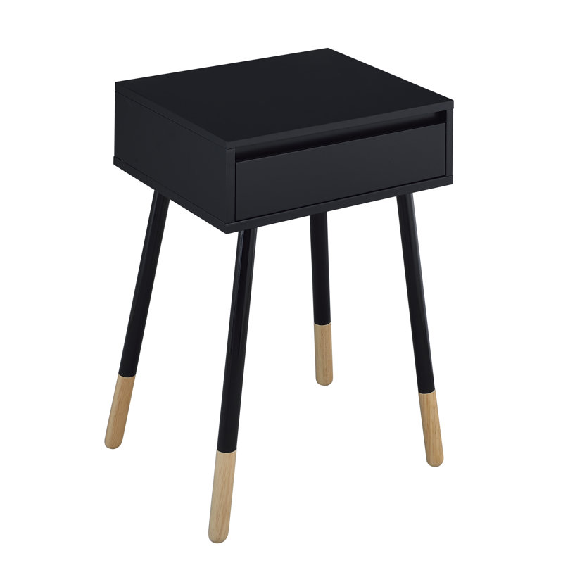 Danixsa End Table with Storage, Black
