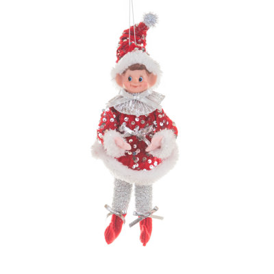 Elfe rouge souriant suspendu