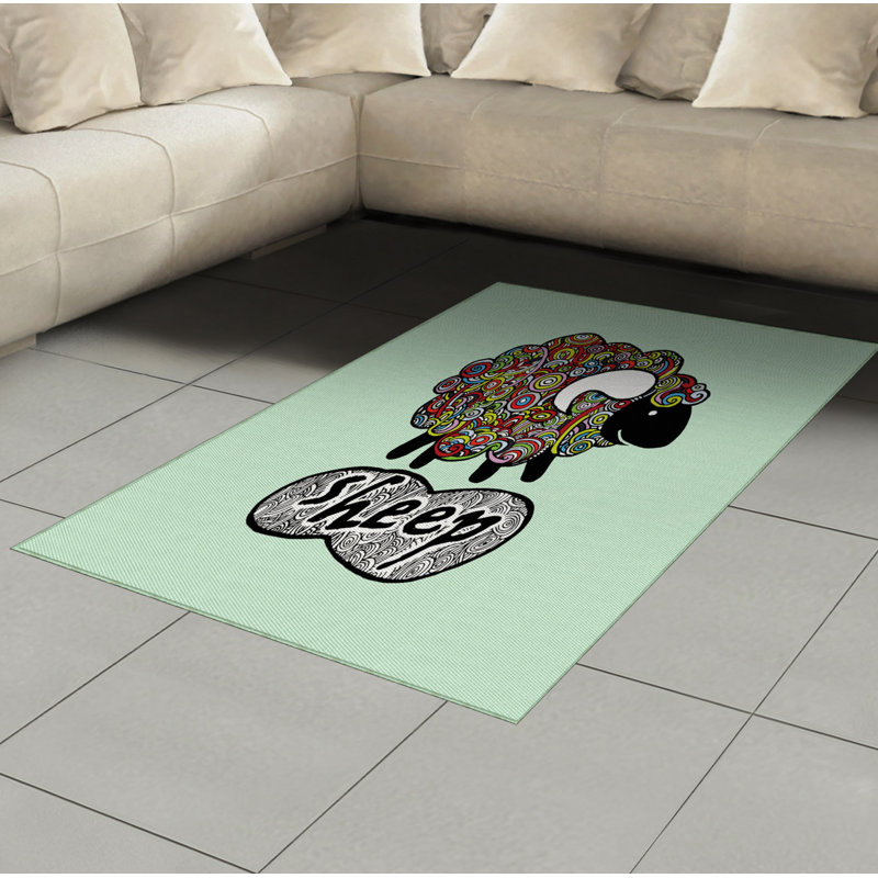 Indie High Density Long Fiber Poly Threads Decorative Area Rug Carpet, Rectangle 4' x 5'8"