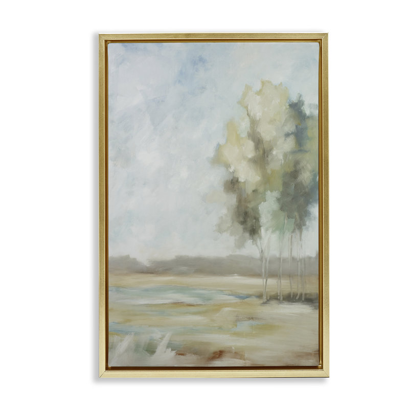 Cadre flottant Solo Landscape, par Jacqueline Ellens, H 25 po x l 17 po, Cadre flottant métallique doré