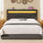 Bed Frame with Adjustable Headboard, Upholstered Bed with Power Outlets & RGB LED Lights-883124792-883124793-904123507