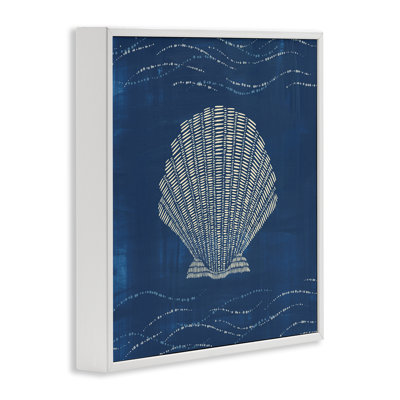 Clam Shell on Blue Framed Giclee Art by Jetty Home, LLC