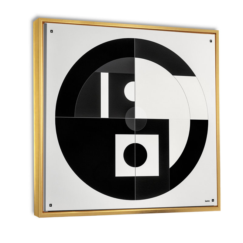 Impression sur toile Bauhaus, H 30 po x l 30 po x P 1 po, Cadre flottant doré