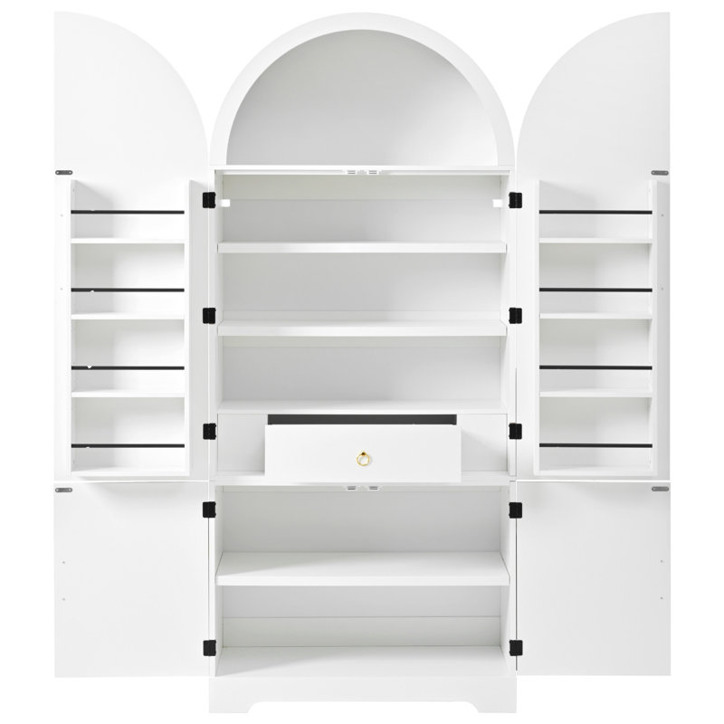 Armoire de cuisine 72 po avec 8 tablettes, Blanc