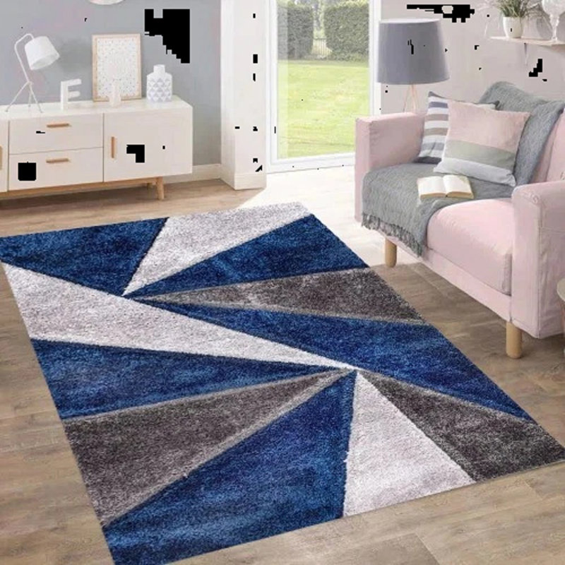 Geometric Shag Area Rug, Rectangle 200 x 290 cm
