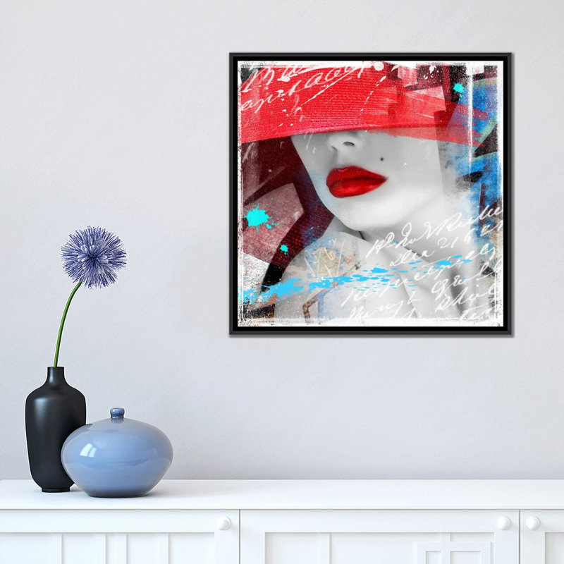 «Glamour IIII», impression sur toile, H 18 po x l 18 po x P 1,5 po, Toile avec cadre flottant noir, Pas de tapis