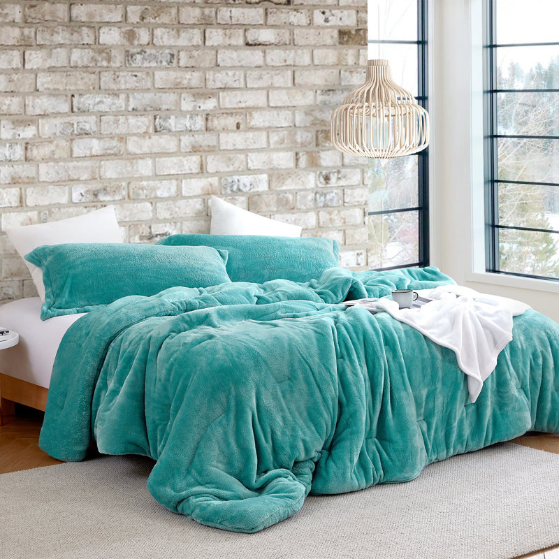 Me Sooo Comfy Coma Inducer Oversized Comforter Set, Dusty Turquoise, Twin Extra Long Comforter + 1 Standard Sham