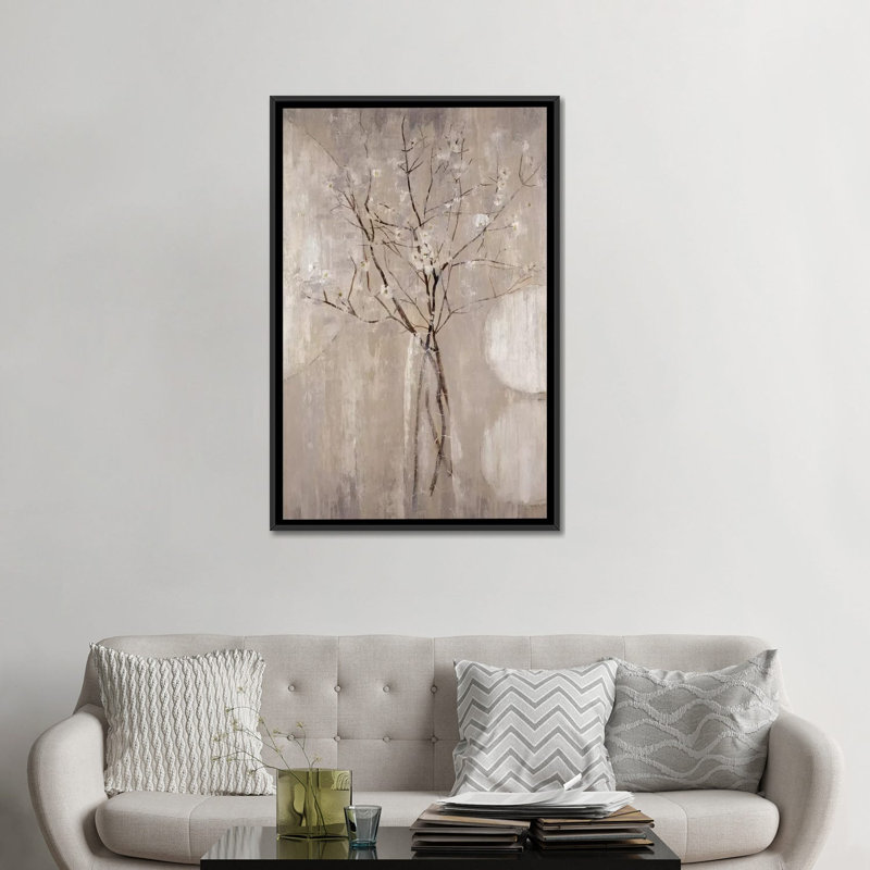 «Champagne Blossoms», reproduction sur toile, H 26 po x l 18 po x P 1,5 po, Toile avec cadre noir, Pas de tapis