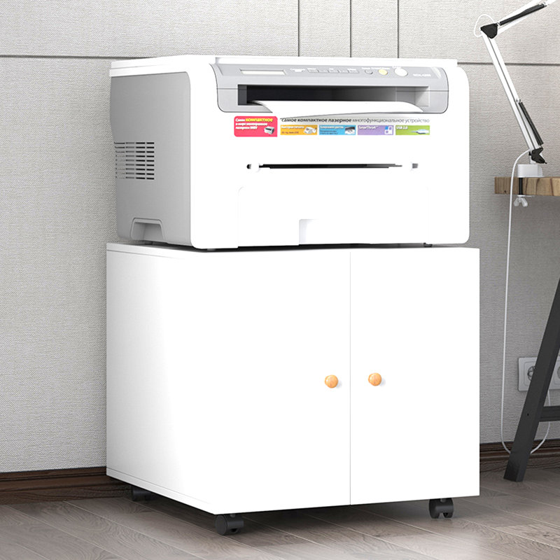Office furniture Copier Cabinet BLACK 2 door steel copier stand mobile pedestal file Printer Stand, White