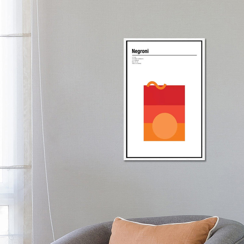 Negroni by Nick Barclay - Print on Canvas, 66.04 cm H x 45.72 cm W, White Framed