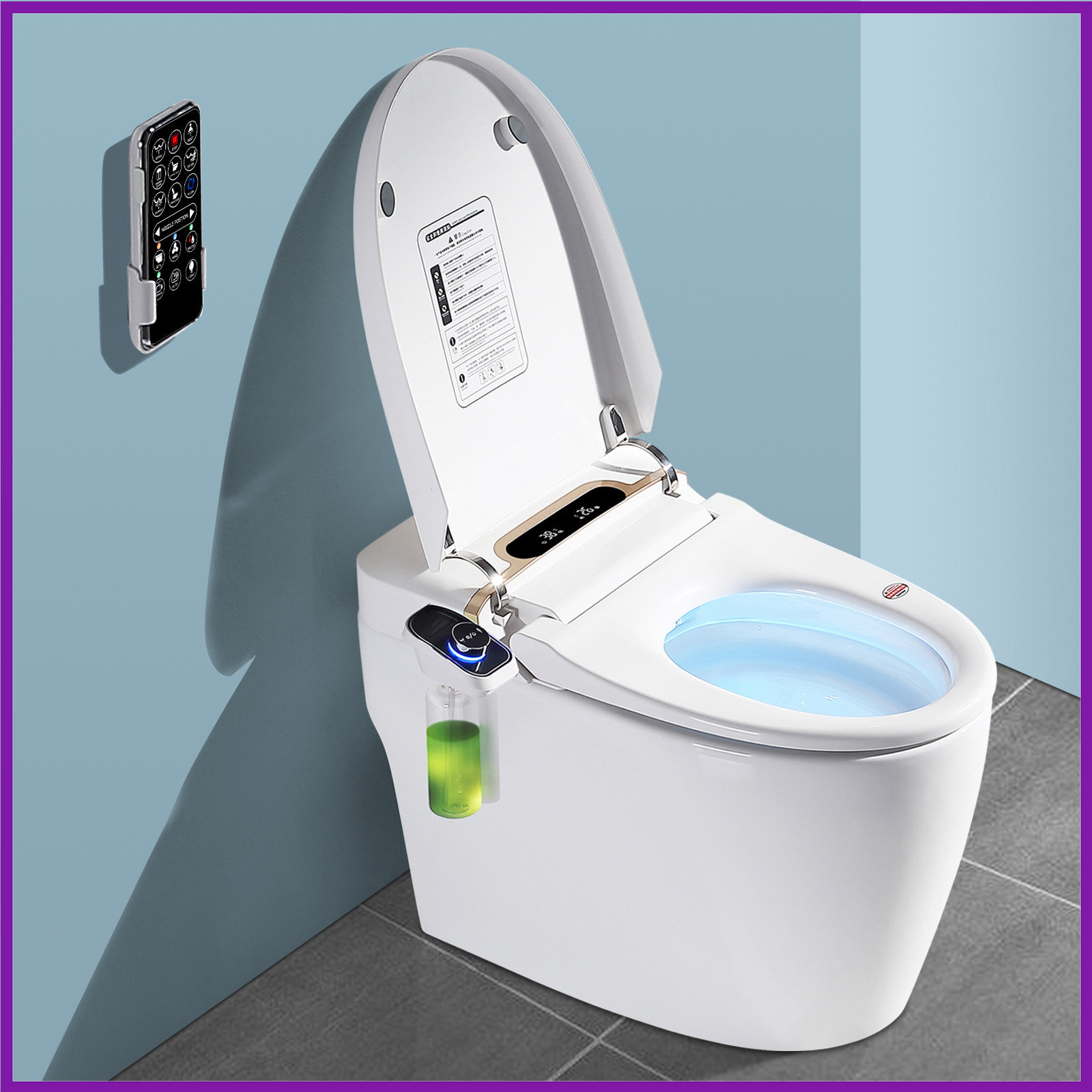 EPLO Toilette Smart Bidet avec réservoir intégré, pour basse pression  d'eau, couvercle à ouverture / fermeture automatique, chasse d'eau  automatique et Commentaires - Wayfair Canada