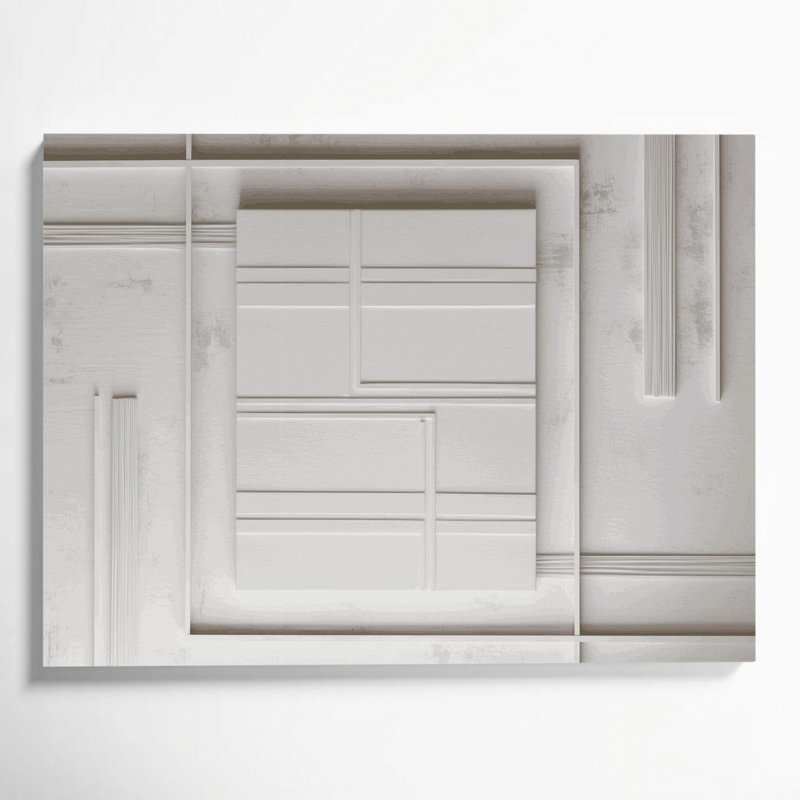 Minimalisme 13, art mural sur toile beige, H 24 po x l 36 po