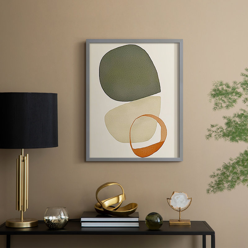 Abstrait, reproduction encadrée Cxxxiv - prêt à être accroché, H 29 po x P 23 po, Gris