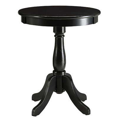 Black Side Table With Turned Pedestal