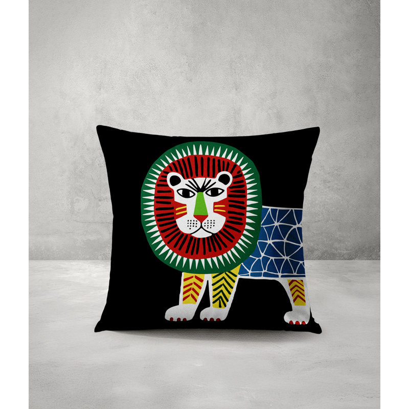 Coussin Angry Lion Folksy, 20 x 20