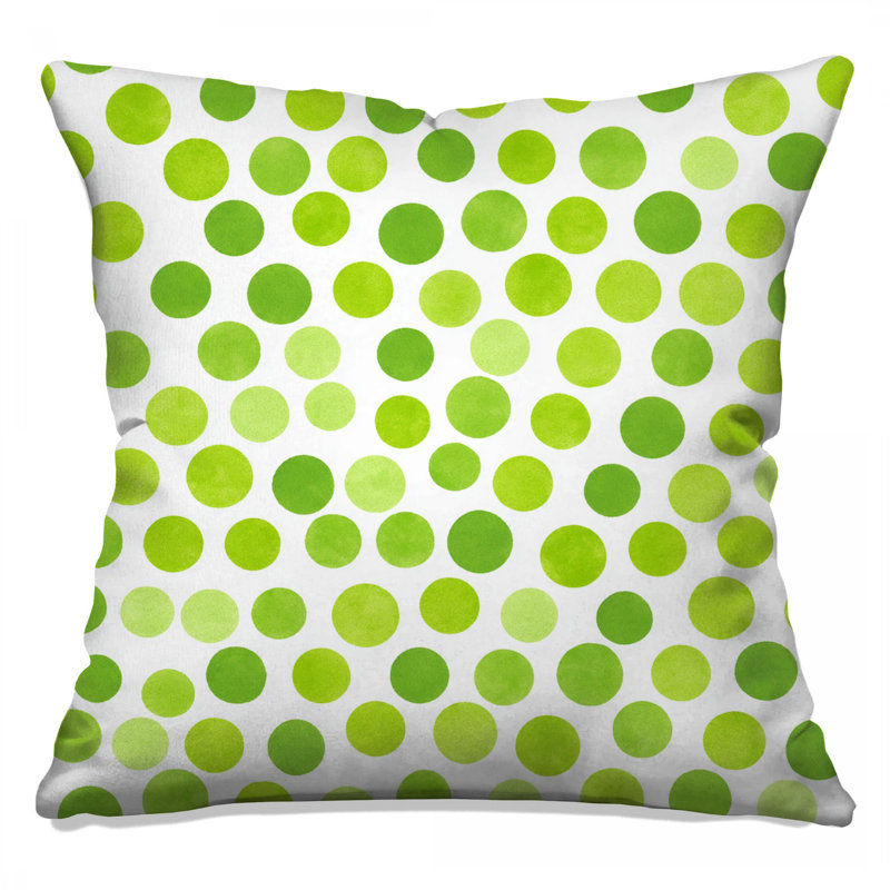Coussin décoratif à pois, 18 po x 18 po