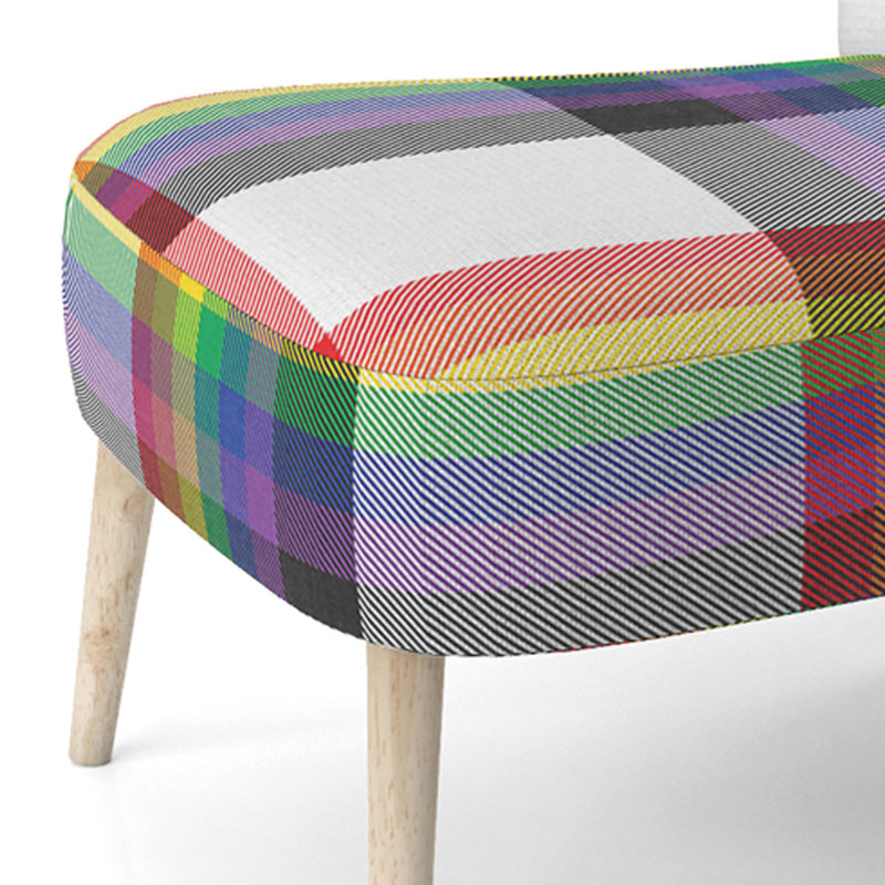 Chaise d'appoint rembourrée Rainbow Tartan