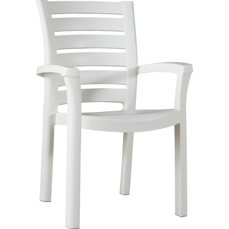 Chaise de patio empilable Isabell, Blanc